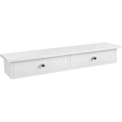 Songmics Weiße Wandregal mit 2 Schubladen - Flur, Wohnzimmer, Küche Songmics Weiße Wandregal mit 2 Schubladen - Flur, Wohnzimmer, Küche
