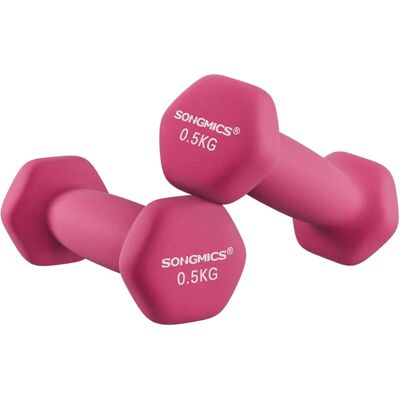 SONGMICS Rose Double Haltères en Vinyle - Ensemble Compact de Fitness - Publicité SONGMICS Rose Double Haltères en Vinyle - Ensemble Compact de Fitness - Publicité
