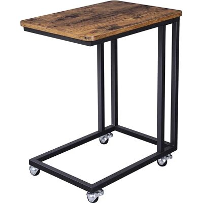 Table d'appoint rustique marron Vasagle LNT50X avec roulettes - Table d'appoint Table d'appoint rustique marron Vasagle LNT50X avec roulettes - Table d'appoint