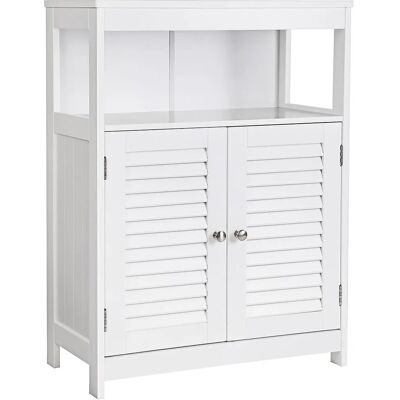 Vasagle Armadio bagno bianco con mensole regolabili - Spazio bagno Vasagle Armadio bagno bianco con mensole regolabili - Spazio bagno
