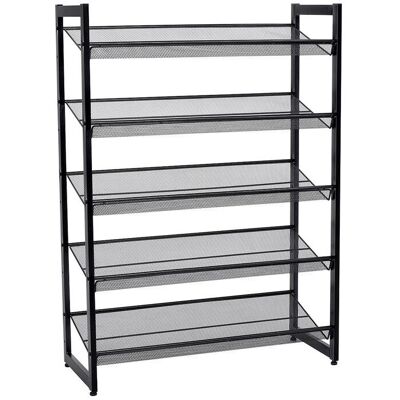 Songmics Tragbarer 5-stöckiger Metallschuhregal - Schwarz - Schuhorganizer Songmics Tragbarer 5-stöckiger Metallschuhregal - Schwarz - Schuhorganizer