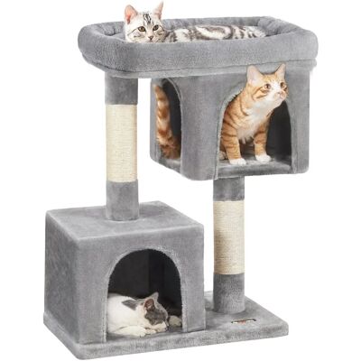 Arbre à Chat avec 2 Cabanes - Tour pour Chats, Gris Clair - Type de Chat - Publicité Arbre à Chat avec 2 Cabanes - Tour pour Chats, Gris Clair - Type de Chat - Publicité