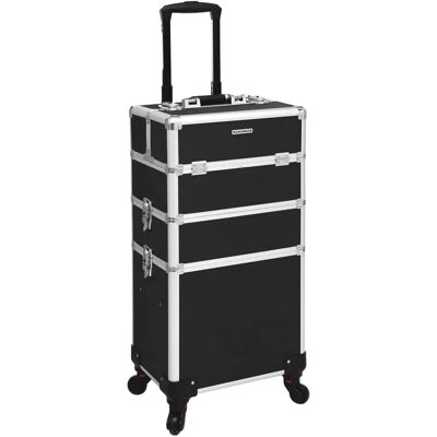 SONGMICS Schwarzer Make-up Trolley mit Fächern - Beauty & Kosmetik SONGMICS Schwarzer Make-up Trolley mit Fächern - Beauty & Kosmetik