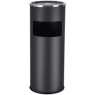 SONGMICS Schwarzer Außenaschenbecher mit Mülleimer - 30L Stahl SONGMICS Schwarzer Außenaschenbecher mit Mülleimer - 30L Stahl