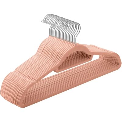 SONGMICS Light Pink Velvet Hangers Set of 20 - Hangers SONGMICS Light Pink Velvet Hangers Set of 20 - Hangers
