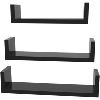 SONGMICS Schwarze 3er-Set Schweberegale SONGMICS Schwarze 3er-Set Schweberegale