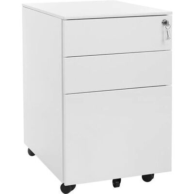 Unité de tiroirs de bureau en acier blanc Songmics - Avec serrure, 3 tiroirs - Publicité Unité de tiroirs de bureau en acier blanc Songmics - Avec serrure, 3 tiroirs - Publicité