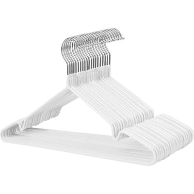SONGMICS White Metal Coat Hanger Set - Space-saving, Non-slip, 20 Pack SONGMICS White Metal Coat Hanger Set - Space-saving, Non-slip, 20 Pack
