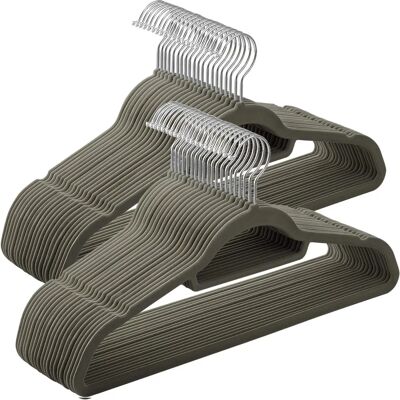 Perchas de Terciopelo Grises SONGMICS - Pack de 50 - Ahorradoras de Espacio, Antideslizantes, Con Gancho Giratorio Perchas de Terciopelo Grises SONGMICS - Pack de 50 - Ahorradoras de Espacio, Antideslizantes, Con Gancho Giratorio