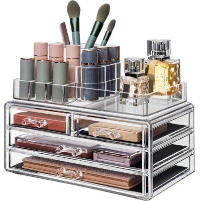 Organizer per Cosmetici SONGMICS Trasparente con 11 Scomparti - Contenitore di Cosmetici Organizer per Cosmetici SONGMICS Trasparente con 11 Scomparti - Contenitore di Cosmetici