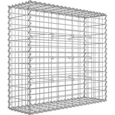 SONGMICS Cesta di gabbione in acciaio zincato 100x90x30cm - Divisorio da giardino SONGMICS Cesta di gabbione in acciaio zincato 100x90x30cm - Divisorio da giardino
