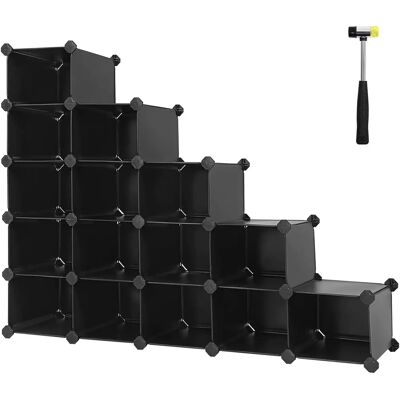 SONGMICS Schwarzes Aufbewahrungsorganizer - 16 Würfel, 30x111.2x86.2cm SONGMICS Schwarzes Aufbewahrungsorganizer - 16 Würfel, 30x111.2x86.2cm