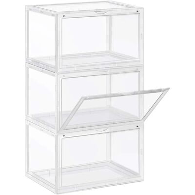 Organizador de Zapatos SONGMICS - Cajas de Zapatos Transparentes Apilables - Hasta Talla UK 11 Organizador de Zapatos SONGMICS - Cajas de Zapatos Transparentes Apilables - Hasta Talla UK 11
