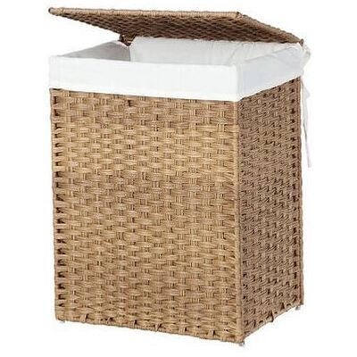 Kosz na pranie Songmics UKLCB51NL - 90L Rattan syntetyczny, Składany, Uchwyt Kosz na pranie Songmics UKLCB51NL - 90L Rattan syntetyczny, Składany, Uchwyt