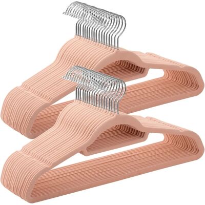 Songmics Velvet Hangers 50 Pack - Space Saving, Non-Slip, Pink Songmics Velvet Hangers 50 Pack - Space Saving, Non-Slip, Pink