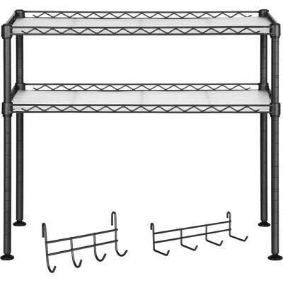 Estante de microondas Homestoreking - 2 niveles, negro, 60x30x52cm Estante de microondas Homestoreking - 2 niveles, negro, 60x30x52cm