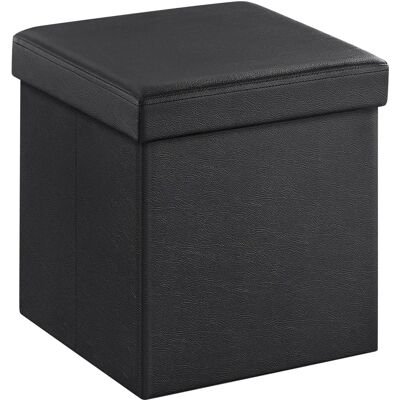 SONGMICS Schwarzer Faltbarer Aufbewahrungs-Pouf - Hocker SONGMICS Schwarzer Faltbarer Aufbewahrungs-Pouf - Hocker