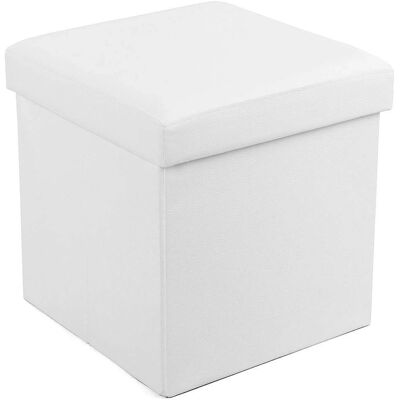 SONGMICS Ottoman de Rangement Blanc Pliable - Ottoman de Rangement - Publicité SONGMICS Ottoman de Rangement Blanc Pliable - Ottoman de Rangement - Publicité