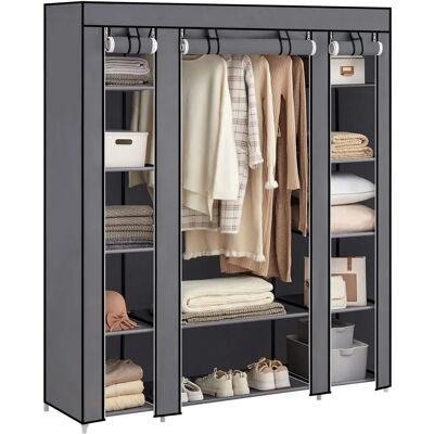 Guarda-roupa portátil SONGMICS - Cinza - 12 prateleiras, guarda-roupa dobrável, organizador de roupas Guarda-roupa portátil SONGMICS - Cinza - 12 prateleiras, guarda-roupa dobrável, organizador de roupas