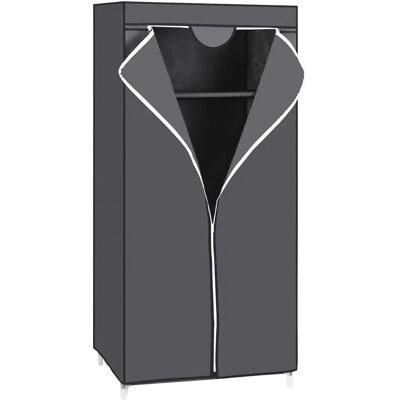 SONGMICS Guarda-roupa portátil cinza com cabide - Guarda-roupa SONGMICS Guarda-roupa portátil cinza com cabide - Guarda-roupa