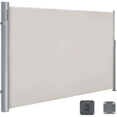 SONGMICS Beigefarbene 180x300cm Erweiterbare Seitenmarkise - Seitenmarkise SONGMICS Beigefarbene 180x300cm Erweiterbare Seitenmarkise - Seitenmarkise