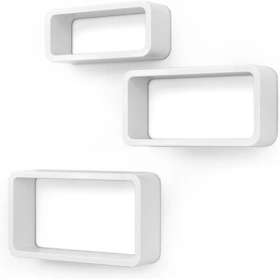 Songmics LWS97W Vita Vägghyllor 3-Pack - Kubus Hyllor Songmics LWS97W Vita Vägghyllor 3-Pack - Kubus Hyllor