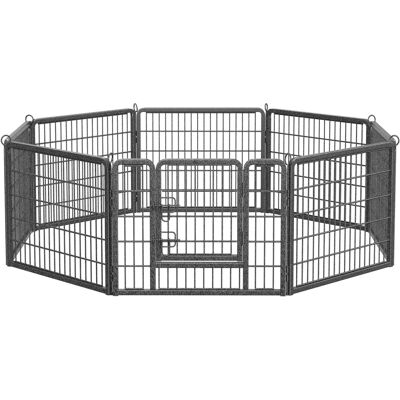 Feandrea Grau 8-Panel Haustierlaufsteg Hundekäfig - Sicheres, Robust Eisen Gehege Feandrea Grau 8-Panel Haustierlaufsteg Hundekäfig - Sicheres, Robust Eisen Gehege