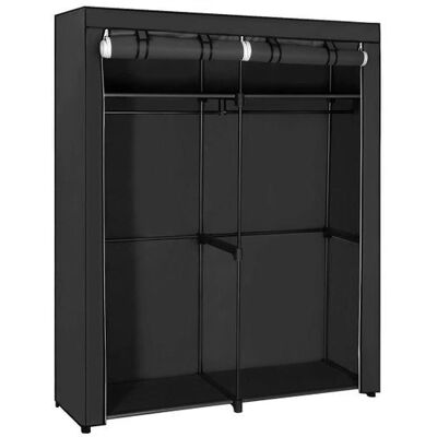 Garde-robe noire Songmics avec 2 étagères et barres - Wardrobe Garde-robe noire Songmics avec 2 étagères et barres - Wardrobe