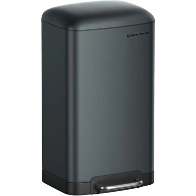 Songmics Grauer 30L Stahl Pedal Mülleimer mit Innenbehälter - Mülleimer Songmics Grauer 30L Stahl Pedal Mülleimer mit Innenbehälter - Mülleimer