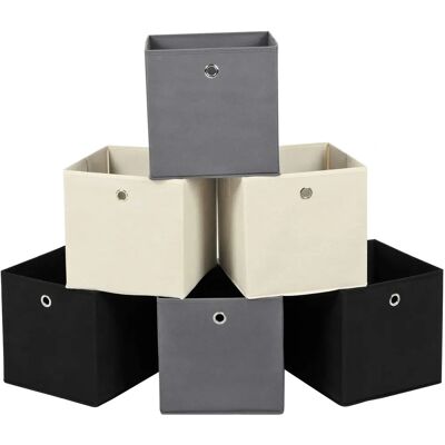 SONGMICS Opvouwbare Stoffbox Set - 6 stuks - Kleding, Speelgoed SONGMICS Opvouwbare Stoffbox Set - 6 stuks - Kleding, Speelgoed