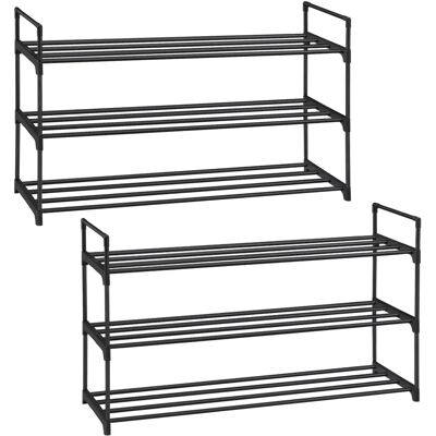 Songmics Modell: 3-stöckiger Schuhschrank Schwarz - Schuhorganizer Songmics Modell: 3-stöckiger Schuhschrank Schwarz - Schuhorganizer