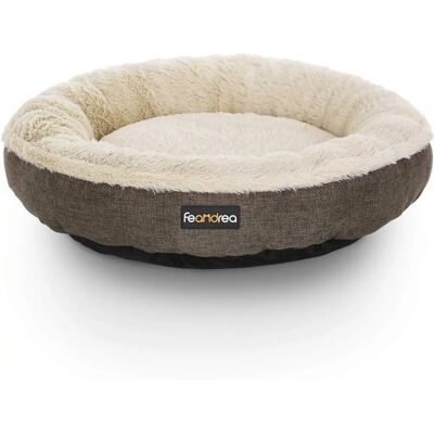 Feandrea Hundebett - Ø 55 cm Donut-Form - Braun Feandrea Hundebett - Ø 55 cm Donut-Form - Braun