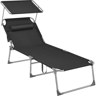 SONGMICS Transat - Noir, 210x73x35cm, Max 250kg - Publicité SONGMICS Transat - Noir, 210x73x35cm, Max 250kg - Publicité