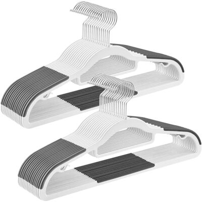 SONGMICS Blanc, Gris Cintres en Plastique Résistants, Gain de Place - Cintres - Publicité SONGMICS Blanc, Gris Cintres en Plastique Résistants, Gain de Place - Cintres - Publicité