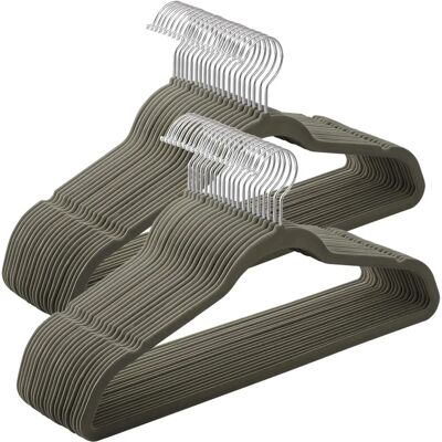 SONGMICS Graue Samtbügel Set - 50, 42cm, Rutschfest, Hohe Tragkraft SONGMICS Graue Samtbügel Set - 50, 42cm, Rutschfest, Hohe Tragkraft