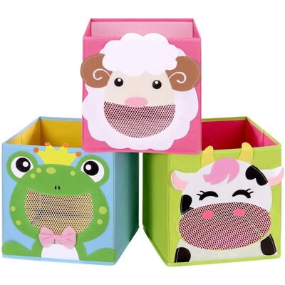 Ensemble de 3 Boîtes à Jouets SONGMICS - Thèmes Animaux - 27x27x27 cm - Publicité Ensemble de 3 Boîtes à Jouets SONGMICS - Thèmes Animaux - 27x27x27 cm - Publicité