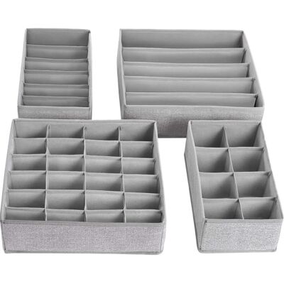 Set de organizadores de cajones plegables gris SONGMICS Set de organizadores de cajones plegables gris SONGMICS
