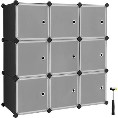 Organisateur de rangement 9 cubes Songmics - Plastique durable, noir - Publicité Organisateur de rangement 9 cubes Songmics - Plastique durable, noir - Publicité