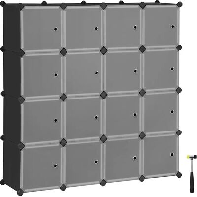 SONGMICS 16 Cube Storage Organiser - Black SONGMICS 16 Cube Storage Organiser - Black