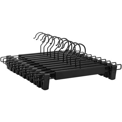 SONGMICS 12er Set schwarze Kleiderbügel mit Clips - Kleiderbügel SONGMICS 12er Set schwarze Kleiderbügel mit Clips - Kleiderbügel