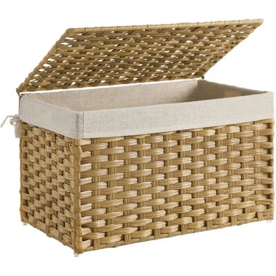 Scatola di Stoccaggio in Rattan Songmics - 65L - Cesto Decorativo Interno Scatola di Stoccaggio in Rattan Songmics - 65L - Cesto Decorativo Interno