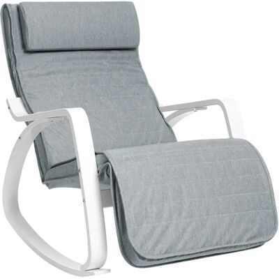 Chaise à Dondolo en Bois de Bétula Songmics - Repose-pieds Réglable - Siège Relaxant Chaise à Dondolo en Bois de Bétula Songmics - Repose-pieds Réglable - Siège Relaxant