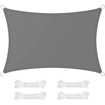 SONGMICS Wasserdichtes Sonnensegel - 2x3m Grau Polyester SONGMICS Wasserdichtes Sonnensegel - 2x3m Grau Polyester
