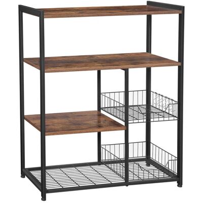 Vasagle Keittiökaappi 2 Metallisellä Korilla - Keittiöhylly Vasagle Keittiökaappi 2 Metallisellä Korilla - Keittiöhylly