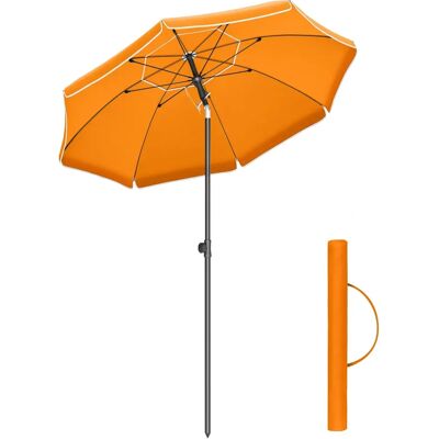 SONGMICS Orange Strandsonnenschirm - UPF 50+ Tragbar Windfest SONGMICS Orange Strandsonnenschirm - UPF 50+ Tragbar Windfest