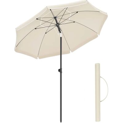 Umbrelă de plajă Songmics 1.6m - Protecție UV 50+, Portabilă, Bej Umbrelă de plajă Songmics 1.6m - Protecție UV 50+, Portabilă, Bej