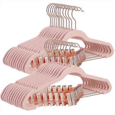 SONGMICS Colgadores de Terciopelo Rosegold 24 uds SONGMICS Colgadores de Terciopelo Rosegold 24 uds