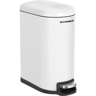 SONGMICS White 10L Slim Trash Can with Soft Close & Inner Bin SONGMICS White 10L Slim Trash Can with Soft Close & Inner Bin