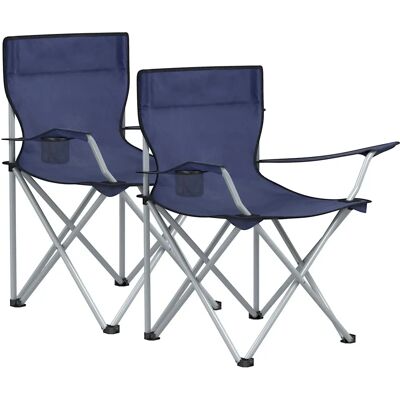 Chaises de Camping Portables Bleues SONGMICS - Pliantes, avec Repose-bras, 120kg Chaises de Camping Portables Bleues SONGMICS - Pliantes, avec Repose-bras, 120kg