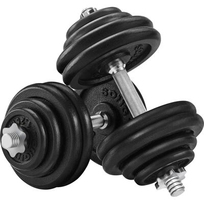 Songmics Modell 2 x 30 kg Verstellbares Gusseisen Kurzhantelset - Fitnessgerät Songmics Modell 2 x 30 kg Verstellbares Gusseisen Kurzhantelset - Fitnessgerät
